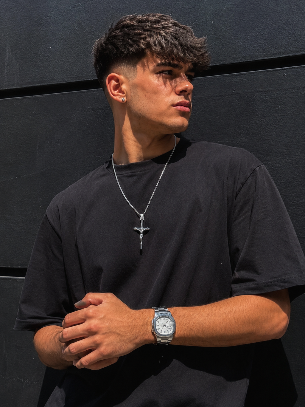 Midnight Steel Watch & Cross Set