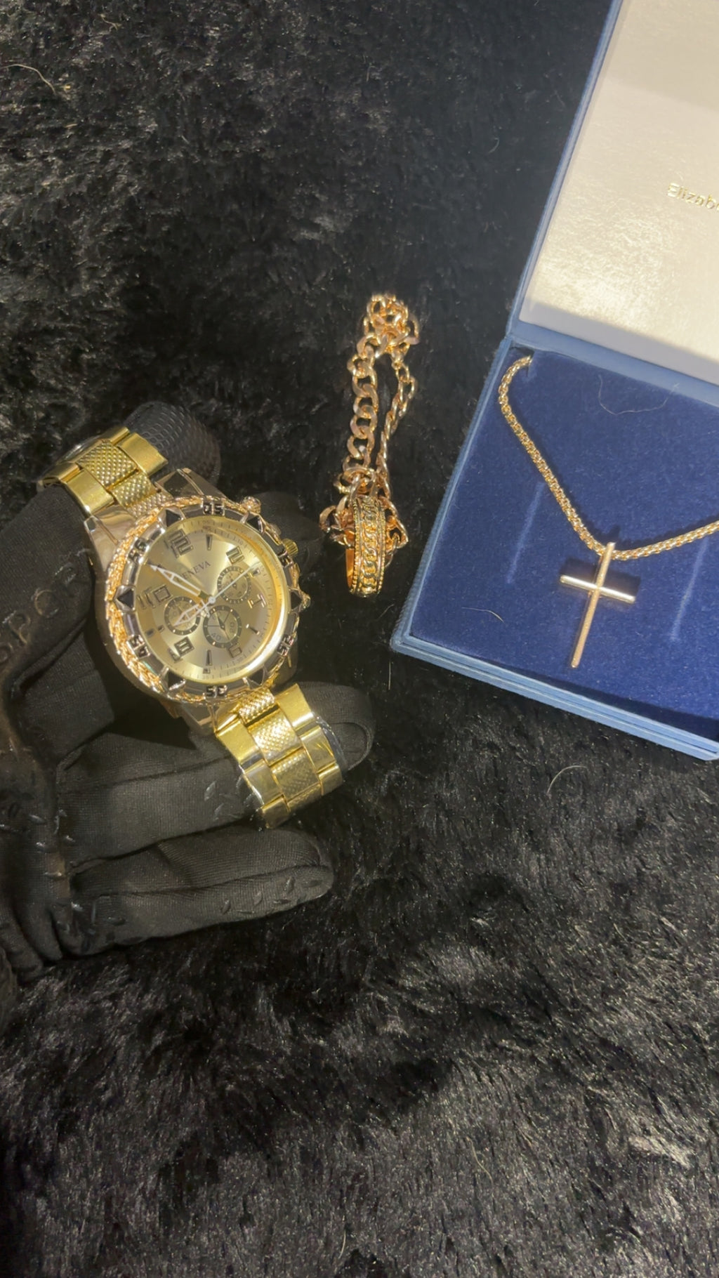 Geneva Gold Chronograph Watch