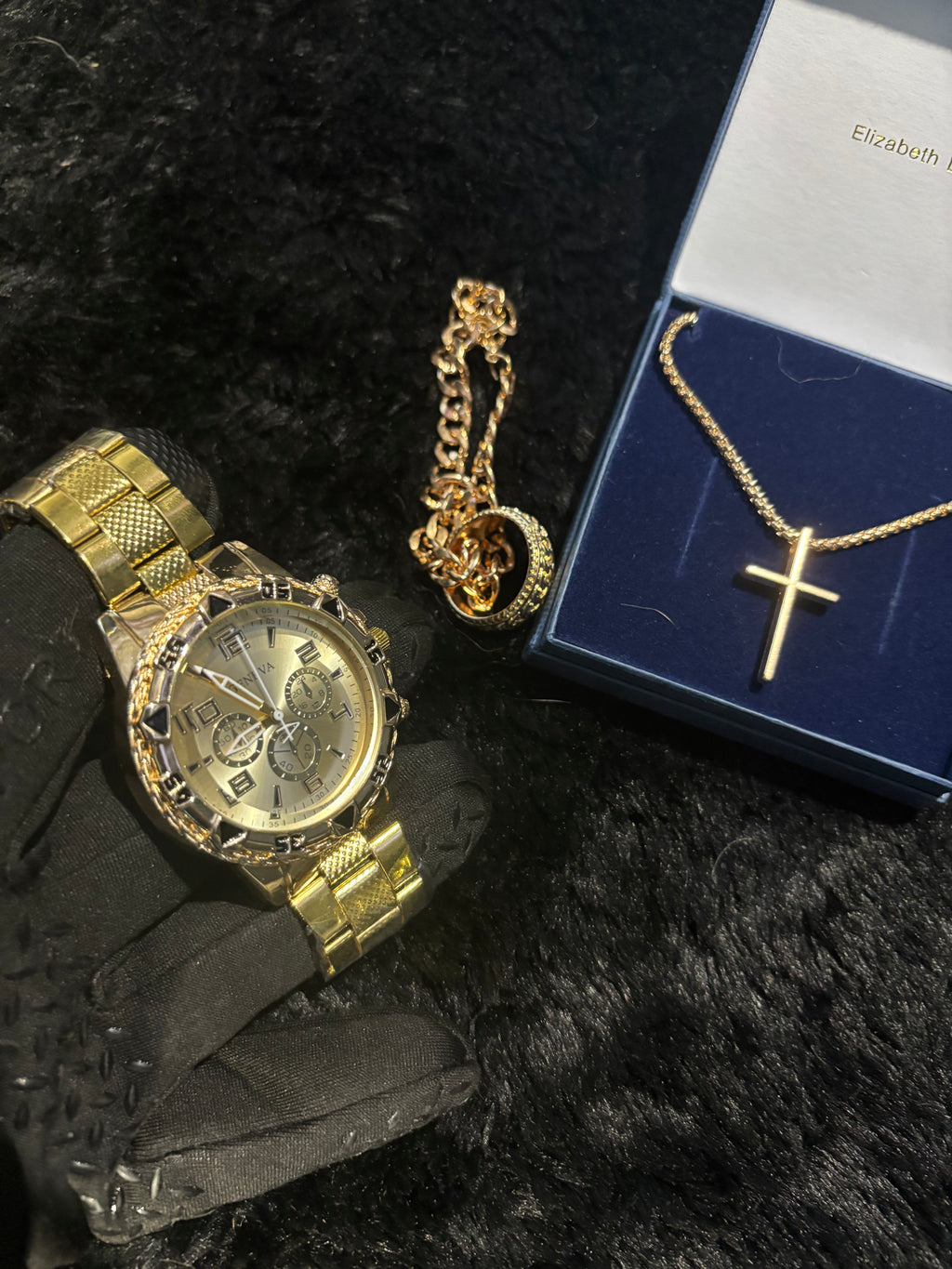 Geneva Gold Chronograph Watch