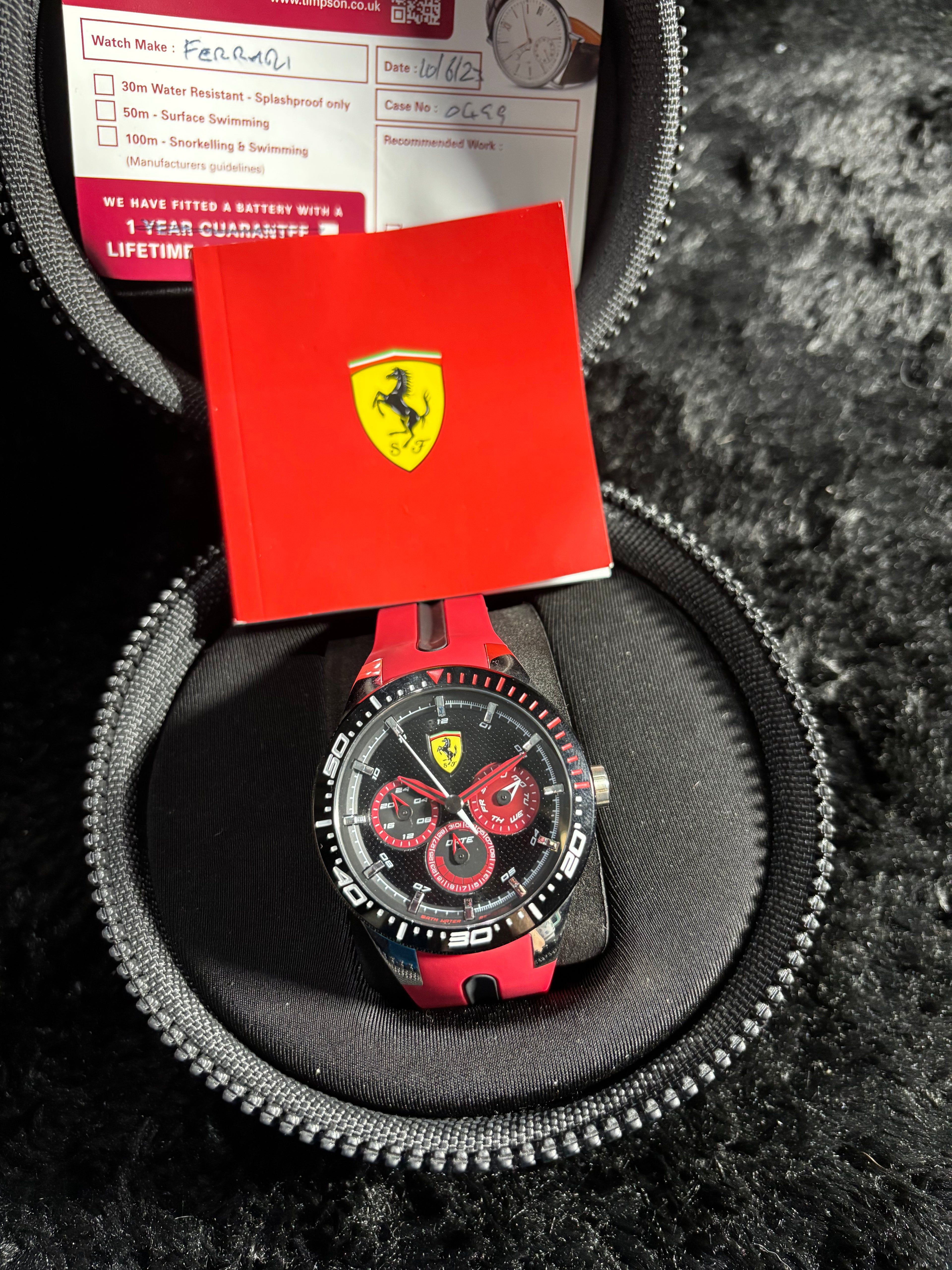 Scuderia Ferrari RedRev Chronograph SF.27.1.34.0499 Watch – Working - Boxed