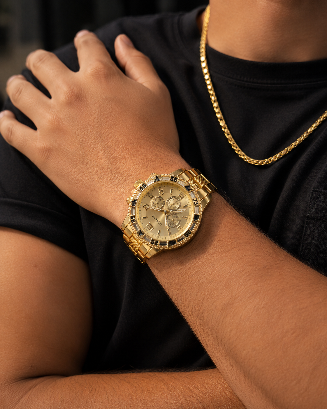 Geneva Gold Chronograph Watch